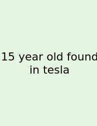 15 Year Old Found In Tesla