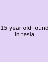15 Year Old Found In Tesla