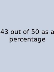 43 Out Of 50 As A Percentage