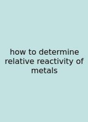 How To Determine Relative Reactivity Of Metals