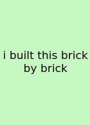 I Built This Brick By Brick