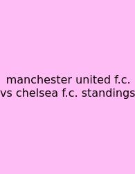 Manchester United F.c. Vs Chelsea F.c. Standings