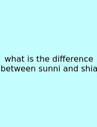What Is The Difference Between Sunni And Shia